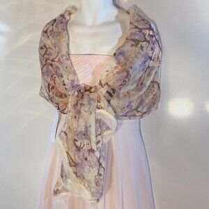 Mixit 75x40 Silky Sheer Cherry Blossom print scarf Cottage Romantic Feminine